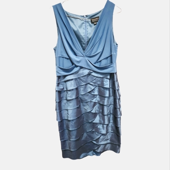 Adrianna Papell Dresses & Skirts - Adrianna Papelle‎ cocktail special occasion dress scalloped skirt blue satin 12